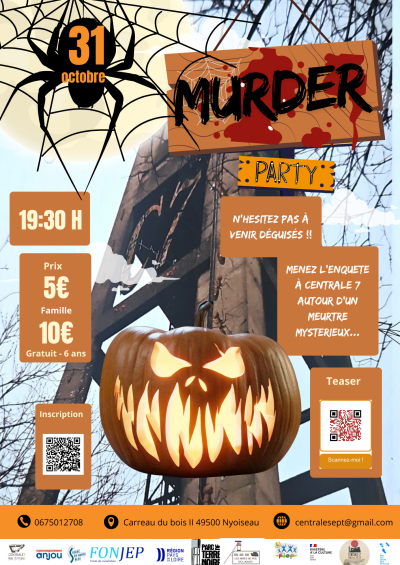 Black and Orange Modern Halloween Party Poster(1)